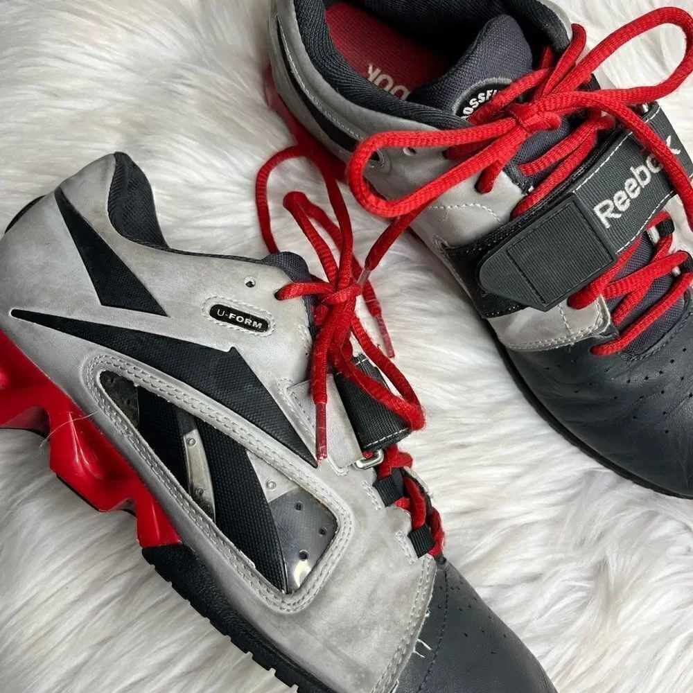 Reebok Crossfit U Form Weightlifter Shoes Grey & Red Size 8